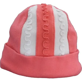 Čepice Čepice dětská bavlna - KANÝRKOVÁ OZDOBA růžová - vel.50-52cm