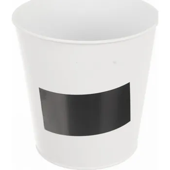 Květináč Květináč plech tabulka/křída bílý 15x15x15 cm