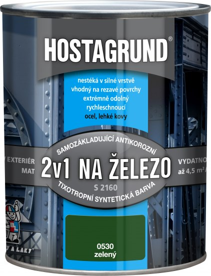 Hostagrund 2v1 S2160 základní i vrchní barva na kov, 0530 zelená, 600 ml