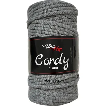 Příze Cordy 5 mm středně šedá 8235