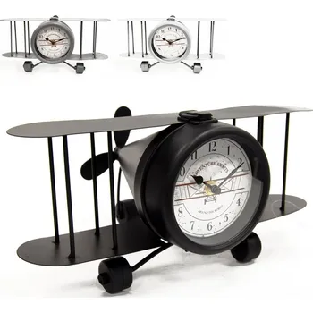 Hodiny Hodiny stojící kov letadlo 32x21x17,5 cm 3ASS