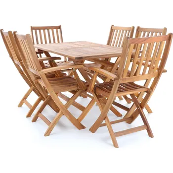 Zahradní sestava Dřevěná skládací stolová sestava WEEKEND 6