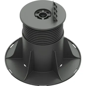 Rektifikační terč pod terasová prkna H 95-165 mm (Výškově stavitelný terč pod dřevěné nebo WPC terasy s výškou od 95 mm do 165 mm | základna Ø 200 mm | hlava na rošt Ø 120 mm | výška úchytu 19 mm | nosnost 1500 Kg/Ks )