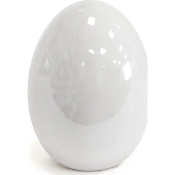 Velikonoční dekorace Vajíčko ker. bílé perleť 8x8x10 cm