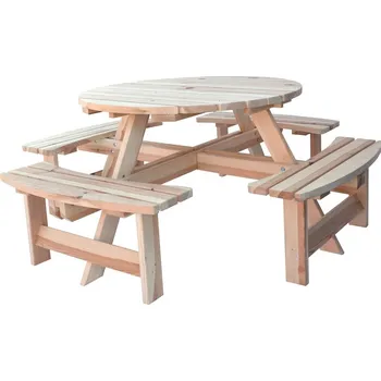 Zahradní sestava Rojaplast Piknik Round Masiv sestava přírodní