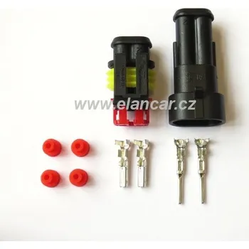 Auto elektroinstalace Vodotěsná svorkovnice 2x pin - komplet