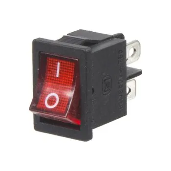 Auto elektroinstalace Spínač kolébkový hranatý 20A červený s podsvícením, STM 47073