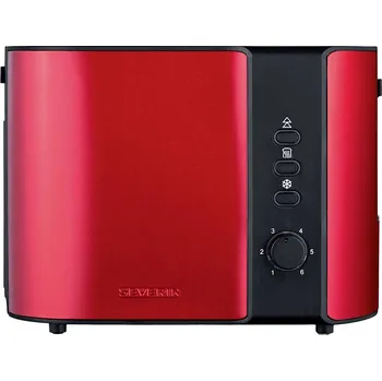 Topinkovač Severin AT 2217 topinkovač kabelové připojení, s funkcí ohřívání pečiva červená (metalíza), černá