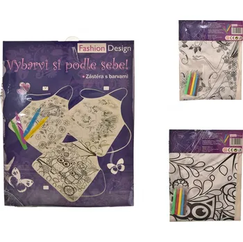 Nákupní košík Kreativní sada zástěra k vymal. + barvy 45x60 3ASS