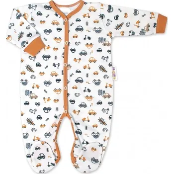 Kojenecký overall Overal kojenecký bavlna - CARS smetanový s hnědou - vel.62