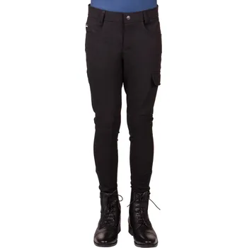 Jezdecké kalhoty QHP Rajtky Swen QHP, s gripem, dětské, černé 152