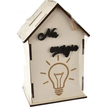 Pokladnička Pokladnička dřevo bílá na energie 10x8x16 cm