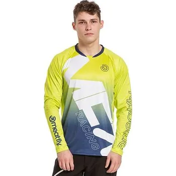 cyklistický dres Meatfly pánský bike dres Liam Blue/Safety Yellow | Modrá | Velikost XL