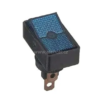 Auto elektroinstalace Vypínač kolébkový - ON-OFF 1pol.12V/20A, modré podsvícení
