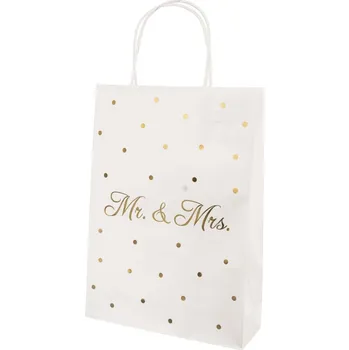 Dárková taška Taška dárková Mr./Mrs. bílá 26x10x32 cm