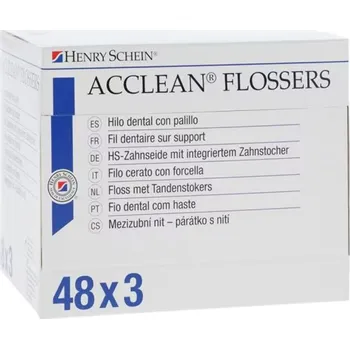 Zubní nit Acclean dentální mečík s nití (mint), 3x48ks