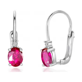 Náušnice SOFIA zlaté náušnice s rubínem GEMBO29374-43
