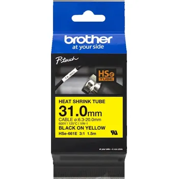 Počítačové příslušenství Brother - HSE-661E, bužírka žlutá / černá (31 mm)