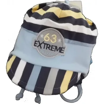 Kojenecká čepice Čepice kojenecká bavlna - EXTREME proužky se světle modrou - vel.74