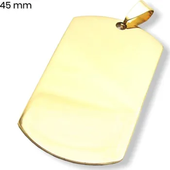 Přívěsek Zlatnictví Helios Chirurgická ocel - velká zlacená destička