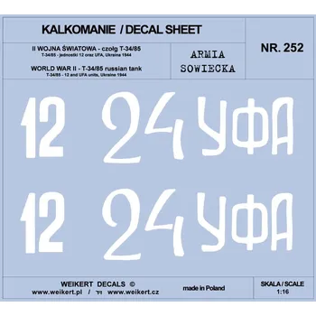 RC model tanku 1/16 Russian tank T-34/85 12 & UFA units, UA 1944