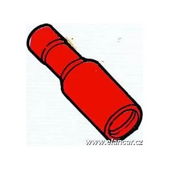 Auto elektroinstalace Kolík kulatý izolovaný červený 4mm 10ks samice