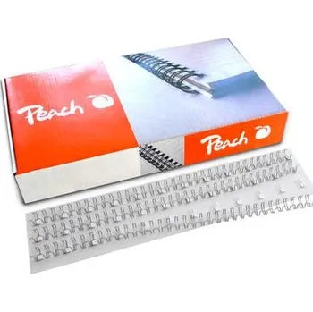 Vazač PEACH vazací hřbet, drátěný, 3:1” 34 smyček, A4 6mm, 100ks, stříbrný