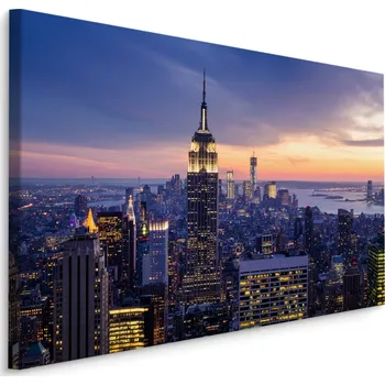 Obraz Plátno New York City Mrakodrapy Ve Večerních Hodinách Varianta: 30x20