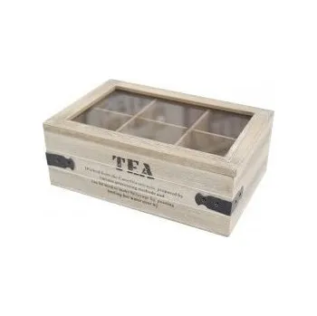 Úložný box Box na čaj dřevo 24x16x9 cm