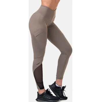 Dámské legíny NEBBIA Fit & Smart legíny s vysokým pasem mocha XS