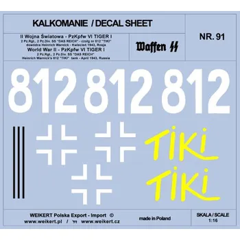 RC model tanku 1/16 PzKpfw. VI TIGER I - 812 tank TIKI H.Warnick