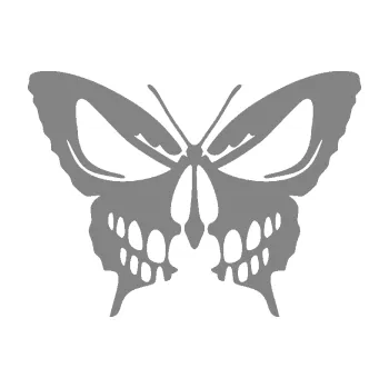 Samolepící dekorace SAMOLEPKA Motýl 017 lebka (17 - šedá) NA AUTO, NÁLEPKA, FÓLIE, POLEP, TUNING, VLASTNÍ TEXT, TISK, AUTOSAMOLEPKY.cz, POLEPY, OBRÁZEK, LOGO, SAMOLEPKY