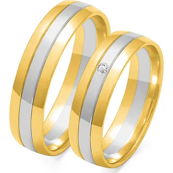 Prsten SOFIA zlatý pánský snubní prsten ZSOE-11MYG+WG