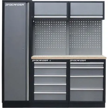 Procarosa® Sestava dílenského nábytku Procarosa PROFI TGBCW-130504 Pracovní deska:: dřevěná