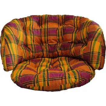 Podsedák Sedák na ratanové křeslo typ Bahama, Paloma - max - žlutooranžová kostka