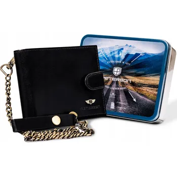 Peněženka Pánská horizontální peněženka z pravé kůže s řetízkem Barva: 1