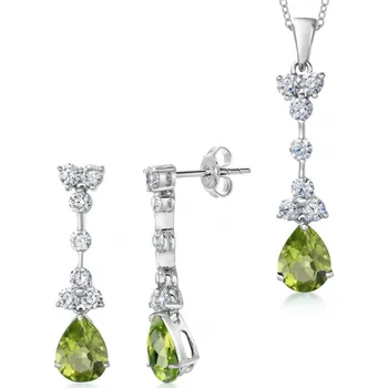 Souprava šperků SOFIA stříbrný set náušnice, přívěsek a řetízek COEZB26175+COPZB68174