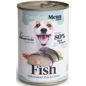 Krmivo pro psa Louie Complete Menu konzerva Fish/Potatoes/Peas/Carrots 400 g
