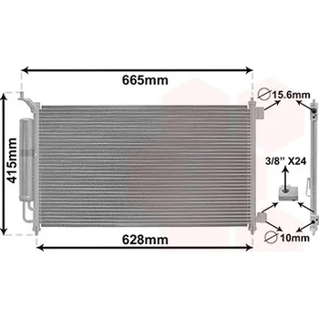 Klimatizace automobilu Kondenzátor, klimatizace VAN WEZEL 13015251