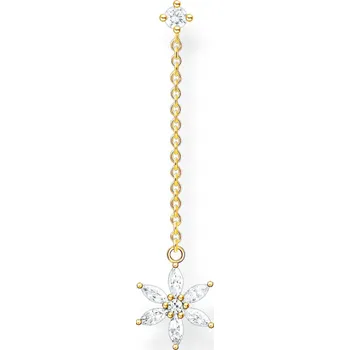Náušnice THOMAS SABO kusová náušnice Flower white stones gold H2198-414-14