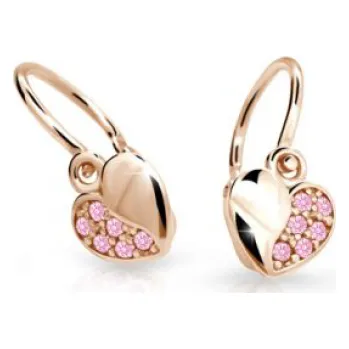 Náušnice CUTIE zlaté náušnice srdce C2160 CUC2160-10-20-X-4