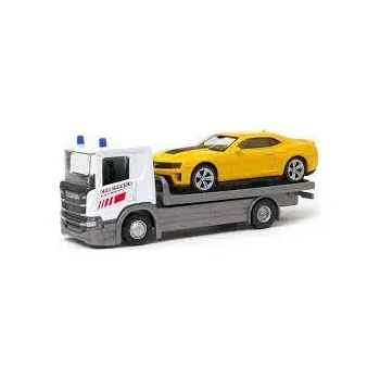 autíčko Welly Scania P320 (white) a Chevrolet Camaro (yellow) 1:57/43