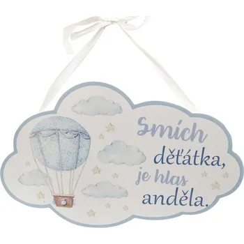 Velikonoční dekorace Cedule dřevo Smích děťátka... 24x15 cm