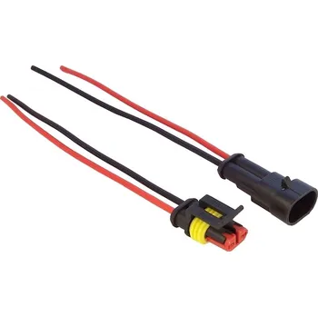 Auto elektroinstalace Vodotěsná svorkovnice 2x pin - komplet - včetně vodičů