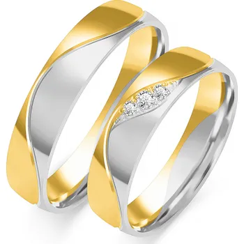 Prsten SOFIA zlatý pánský snubní prsten ZSB-203MYG+WG