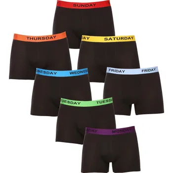 Boxerky 7PACK pánské boxerky Nedeto černé (7NDTB001-week) 4XL Možnost vrácení zboží ZDARMA do 120 dnů!