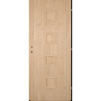 Interiérové dveře Hrdinka Palubkové dveře Quatro plné - střed Materiál: smrk, Šířka: 90 cm, Orientace: Pravé