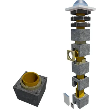 Komín Komín 180mm/8m (6,5+1,5) prstence PRO černá