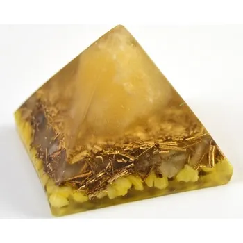 Orgonitová pyramida 5 cm, žlutá - Kalcit