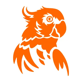 Samolepicí dekorace na vozidlo Papoušek 011 pravá (73 - Fluorescentní oranžová) SAMOLEPKA NA AUTO, NÁLEPKA, FÓLIE, POLEP, TUNING, VLASTNÍ TEXT, TISK, AUTOSAMOLEPKY.cz, POLEPY, OBRÁZEK, LOGO, 3D STICKERS